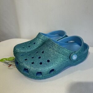 Crocs Classic Iridescent Glitter Clog M3/W5 Blue/Teal Sparkles Sparkle Shoes
